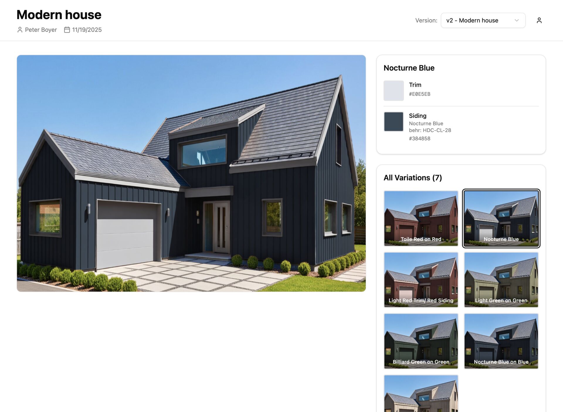 Sharing color options